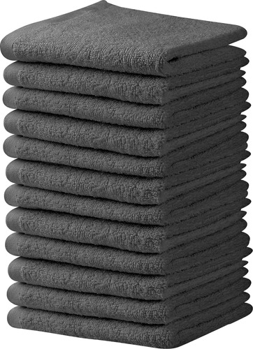 Towel And Linen Mart Toallas De Salón Grises, Paquete De 12 