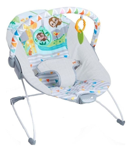 Cadeira de balanço para bebê Bright Starts Safari Fun 12204 cinza