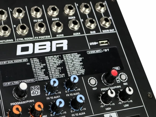 Imagem 6 de 7 de Mesa De Som Dbr Analógica 12 Canais Usb Dm12usb Bivolt + Nf