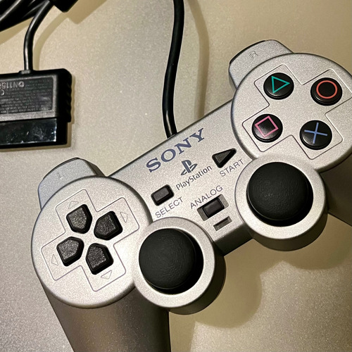Controle Playstation Dualshock 2 Ps1 Ps2 Raro Original Sony Prateado (Usado)