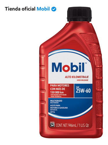 Mobil Alto Kilometraje 25w-60 Litro Mobil 126420