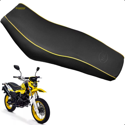 Asiento Moto Dm-150 Franja Amarilla En Oferta