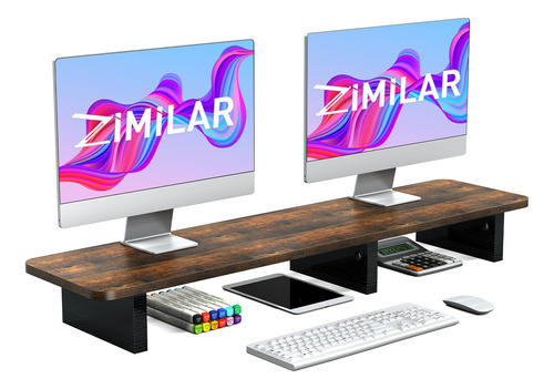 Zimilar Soporte Elevador De Monitor Doble, Elevador Grande D