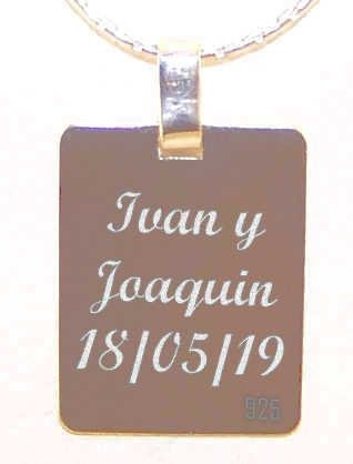 Imagen 2 de 9 de Conjunto Foto Medalla Plata 925 Oro 15x21mm + Cadena Hombre
