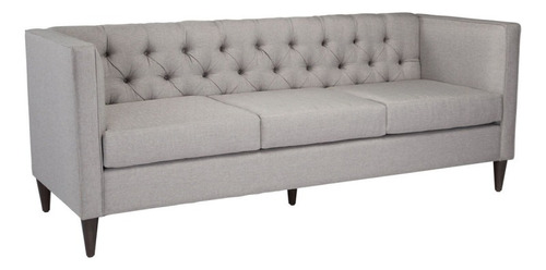 Sofa Modelo Grant - Gris Diseño De La Tela Liso