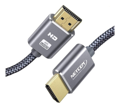 Cable Hdmi Enmallado Netcom 4k 60hz V2.0 De 0.5 Mts