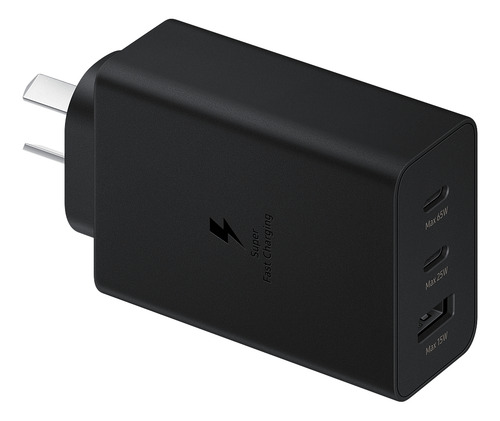 Cargador Samsung Original Trio 65w S24 S25 Ultra Sin Cable Negro
