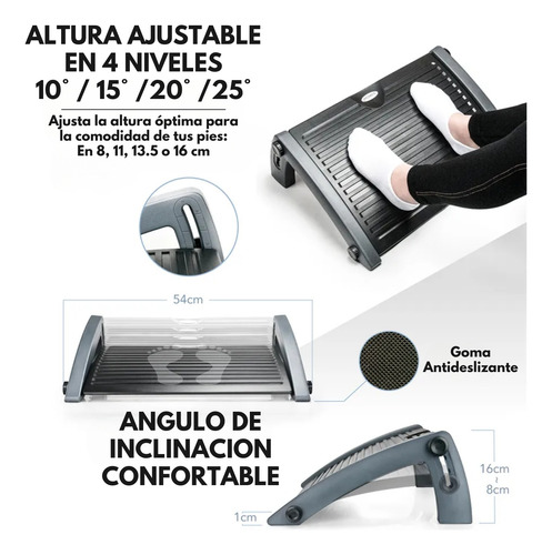 Reposa Apoya Pies Postura Ergonomico Aidata Oficina Piernas