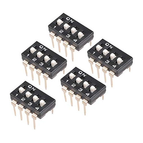 5 Pc Del Interruptor Dip Negro 1 2 3 4 Posiciones Paso ...