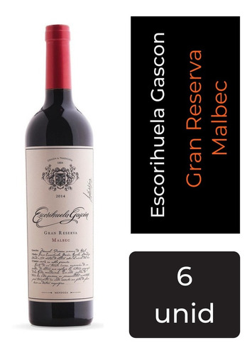 Vino Escorihuela Gascon Gran Reserva Malbec X 6 Mp Drinks