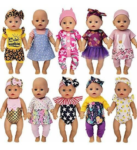 Winmuñeca S 10 Sets 14-16 Pulgadas Bebe Muñeca Ropa Vestido