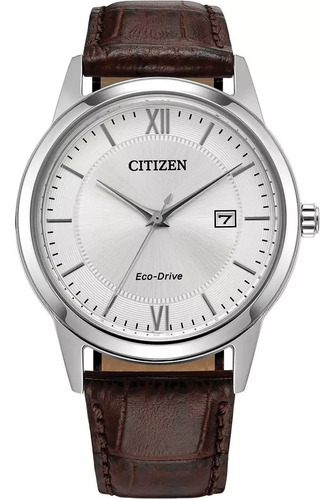 Citizen Classic White Dial Leather Aw1780-25a ..... Dcmstore Color de la correa Café Color del fondo Plateado