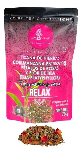 Té Tisana Herbal Y Frutal Zoma Tea Relax Calma Y Relaja 70gr