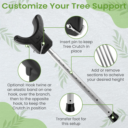 Poste De Soporte De Árbol De Aluminio Ajustable Con Muleta P