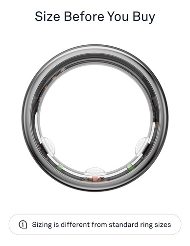 Monitor Para Dormir Smart Ring Oura Gen3 Horizon, Plateado,
