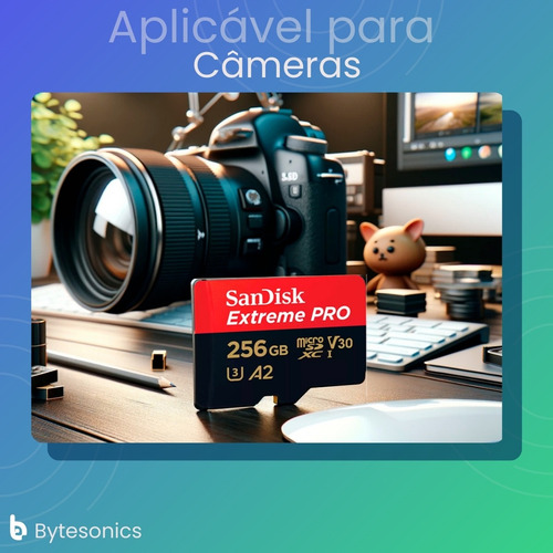 Cartão Memória Microsd Sandisk Extreme Pro 256gb V30 200mb/s