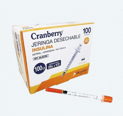 Jeringa Insulina 1 Ml X 100 U Cranberry - Deltamed