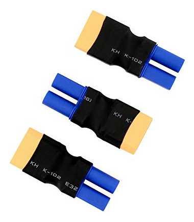Pack De 3 Adaptadores Xt90 A Ec5 - Conexin Resistente