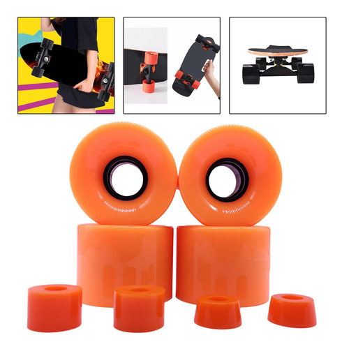 4 Ruedas Para Monopatín, Ruedas Para Longboard 78a, Naranja