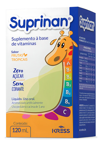 Suprinan Rico Em Vitaminas A B2 B2 B3 B5 B6 C 120ml Kress