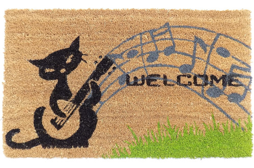Felpudo Musical Con Respaldo Vinílico Para Gato 76 X 45 X 1