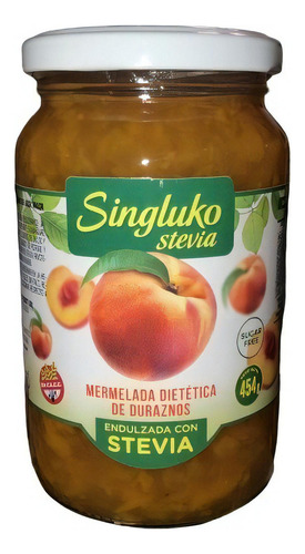 Mermelada Duraznos Singluko Stevia, Yeruti. Pack X 6. 454g