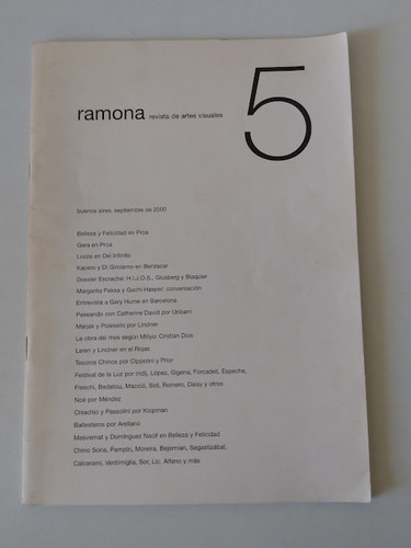 Revista Ramona De Artes Visuales Nº 5 Septiembre 2000