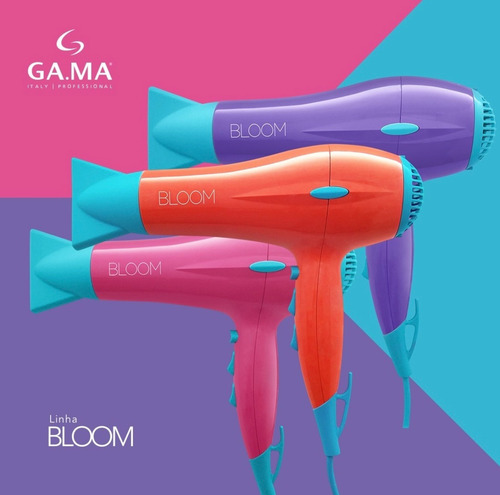 Imagen 10 de 10 de Secador Pelo Gama Eleganza Ion Bloom Color Difusor Cabello - Garantia Oficial - Potente