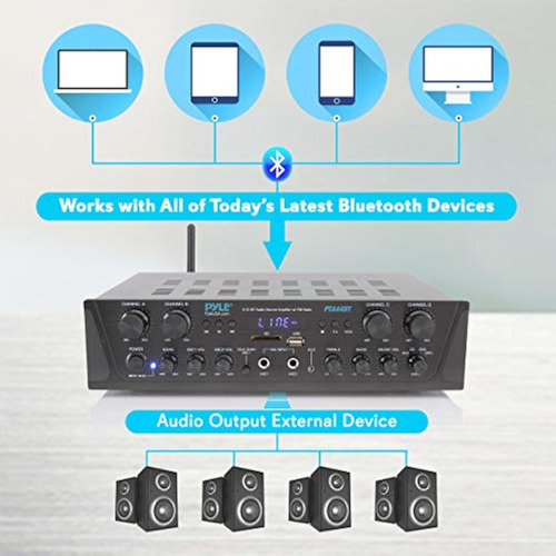 Amplificador Bluetooth Inalámbrico Karaoke Pyle De 500 W, 4