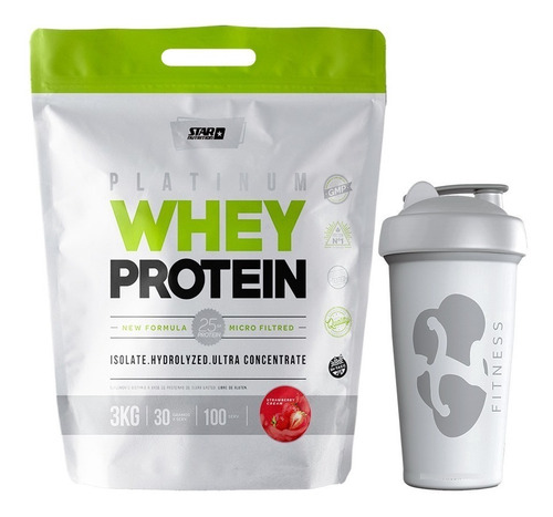 Whey Protein 3 Kg + Vaso Star Nutrition Masa Muscular