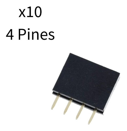 Socket Header 4 Pines Hembra Conector 2.54mm Arduino Pack-10