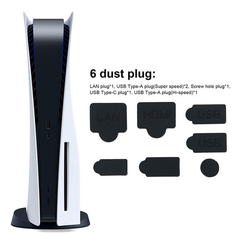 Set De 7 Tapones De Silicona Anti Polvo Para Conectores Ps5