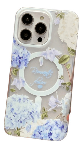 Funda Para iPhone 13 Pro Max Magsafe Flower Hortensia