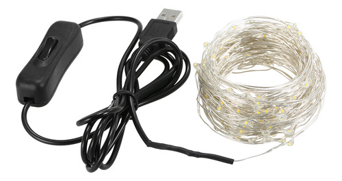 Cable Usb Fairy Lights De 93 Pulgadas, 100 Led, Blanco Cálid