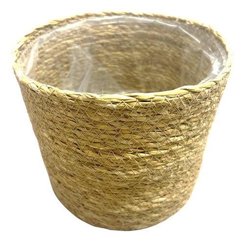 Cesto Vaso Cachepot C/ Plástico Seagrass Natural 10cm