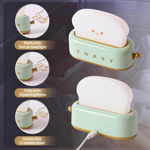 Luz Toast Night, Luces Led Para Tostadas Con Recarga Regulab