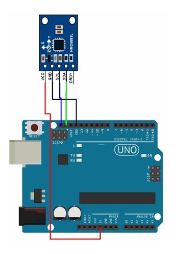 Bússola Magnetômetro Hmc5883l Gy-271 Módulo Arduino Pic