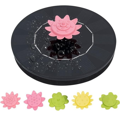. Fuente Solar Flotante Con 5 Boquillas De Flores Bomba