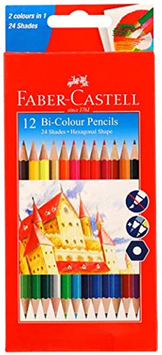 Faber Castell Bicolor 24 Tonos  Paquete De 12