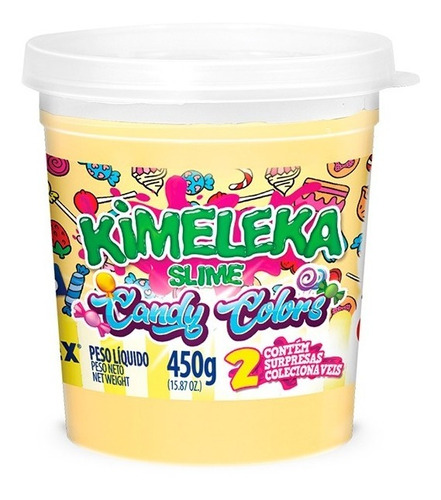 Slime Kimeleca Candy Colors 450g Acrilex Lavavel Amarelo