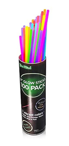 100 Pulseira De Neon 7 Cores Glow Stick Com Fecho