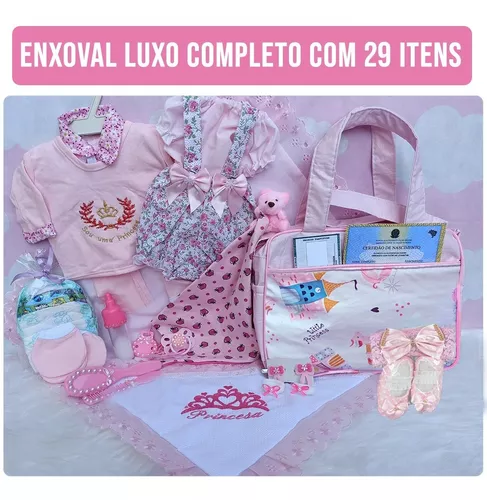 Bebê Reborn Menina Banho + Enxoval Completo com Bolsa