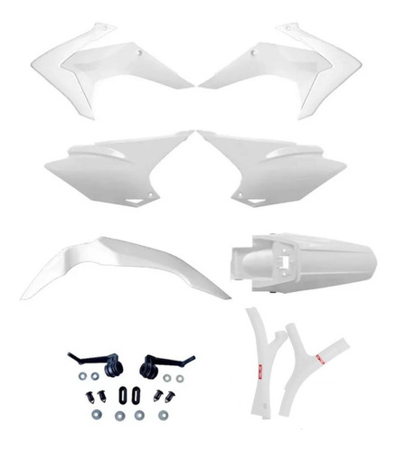 Kit Plástico Crf230 2015 2017 Avtec 100% Branco + Protetor