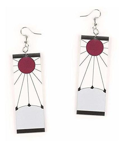 Aretes Anzuelo - Happyship Tanjiro Earrings Hanafuda Earring