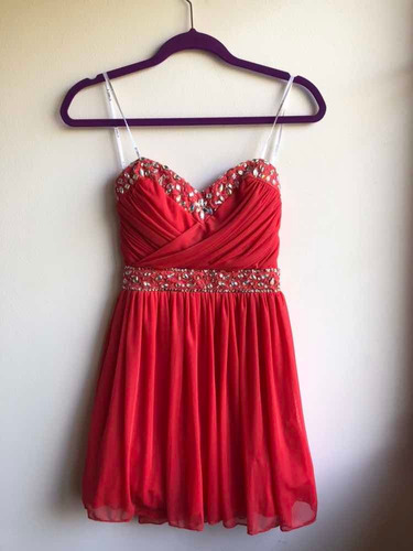 Vestido De Fiesta B. Darlin Talla 32-34 Color Coral Nuevo