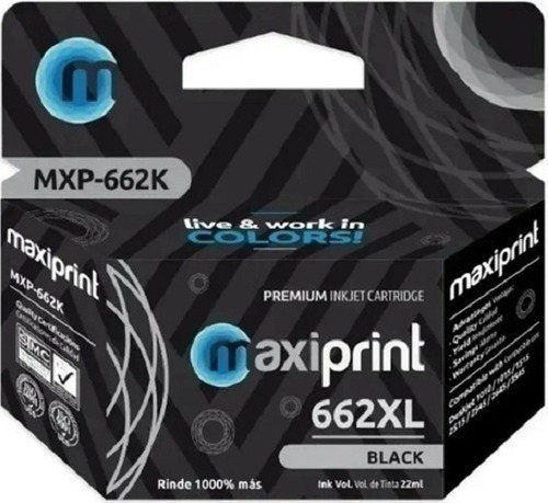 Cartucho De Tinta Maxiprint Hp 662 Negro