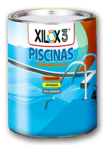 Pint-piscina Al Caucho Celeste-piletas De Fibra- Xilox X4lts