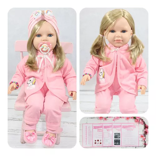 BONECA BEBÊ REBORN LOIRA, 12x s/ juros e frete grátis! - BEBÊ REBORN  BONECAS REALISTAS