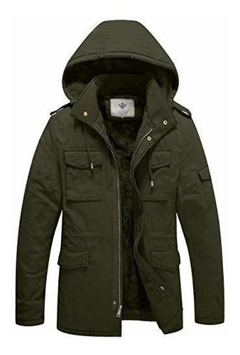 Wenven - Parka Gruesa Militar De Invierno Para Hombre Con Ca