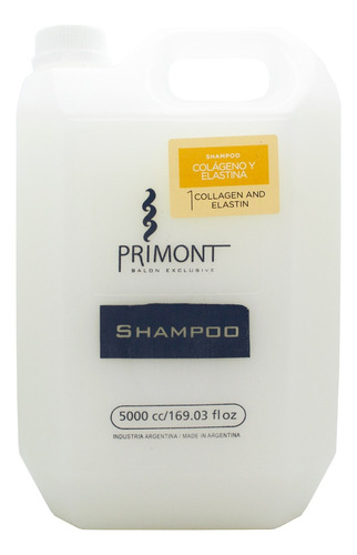 Primont Shampoo Colágeno Y Elastina Pelo Peluquería 5lt 3c